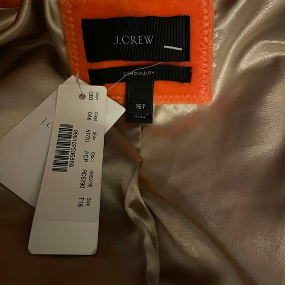 J.Crew Velvet Schoolboy Blazer Jacket Burnt Orange 16T NWT - Picture 5 of 5